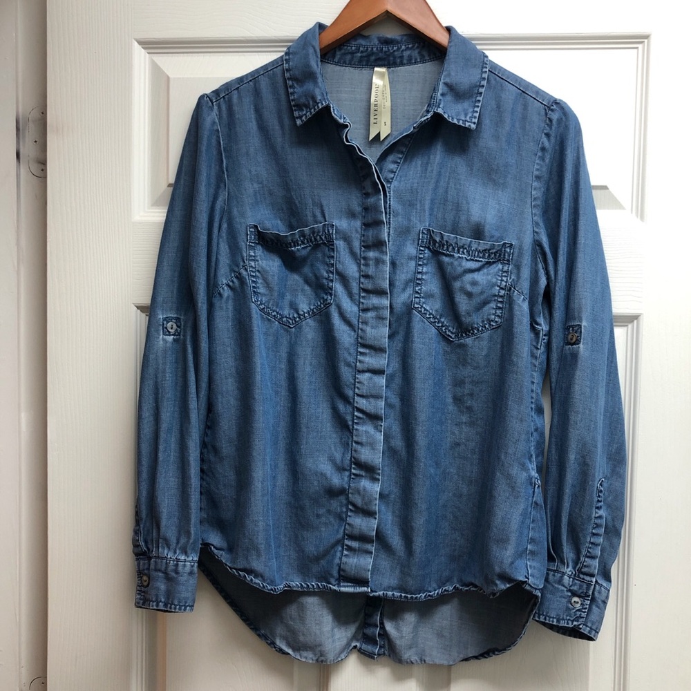 Liverpool Light Blue Chambray Button-Down Shirt